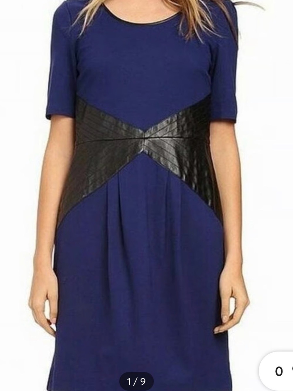 Lysse Royal Blue Midi Dress with Black Waist Panel